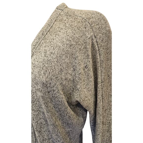 Plush knit open front grey cardigan sweater L teacher casual office winter top - Picture 2 of 7